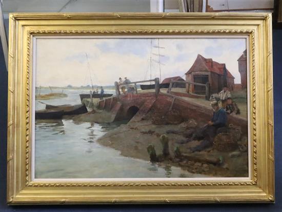 Percy Robert Craft (1856-1937) Old Bosham 20 x 30in.